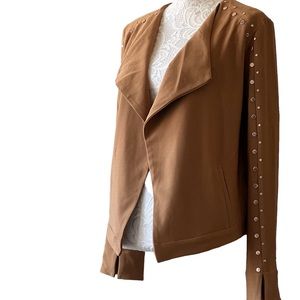 LYSSE women’s brown studded jacket size small NWT